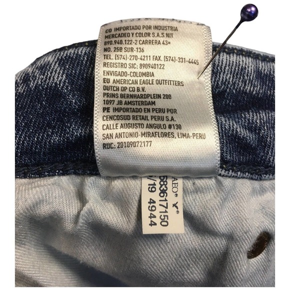 American Eagle Mens Size 38 Flex Slim Taper Distressed Stone Wash Denim Blue - Picture 14 of 14